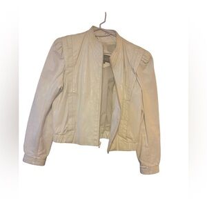 Vintage Win-lit White a women’s Leather Short Jacket Size 13/14